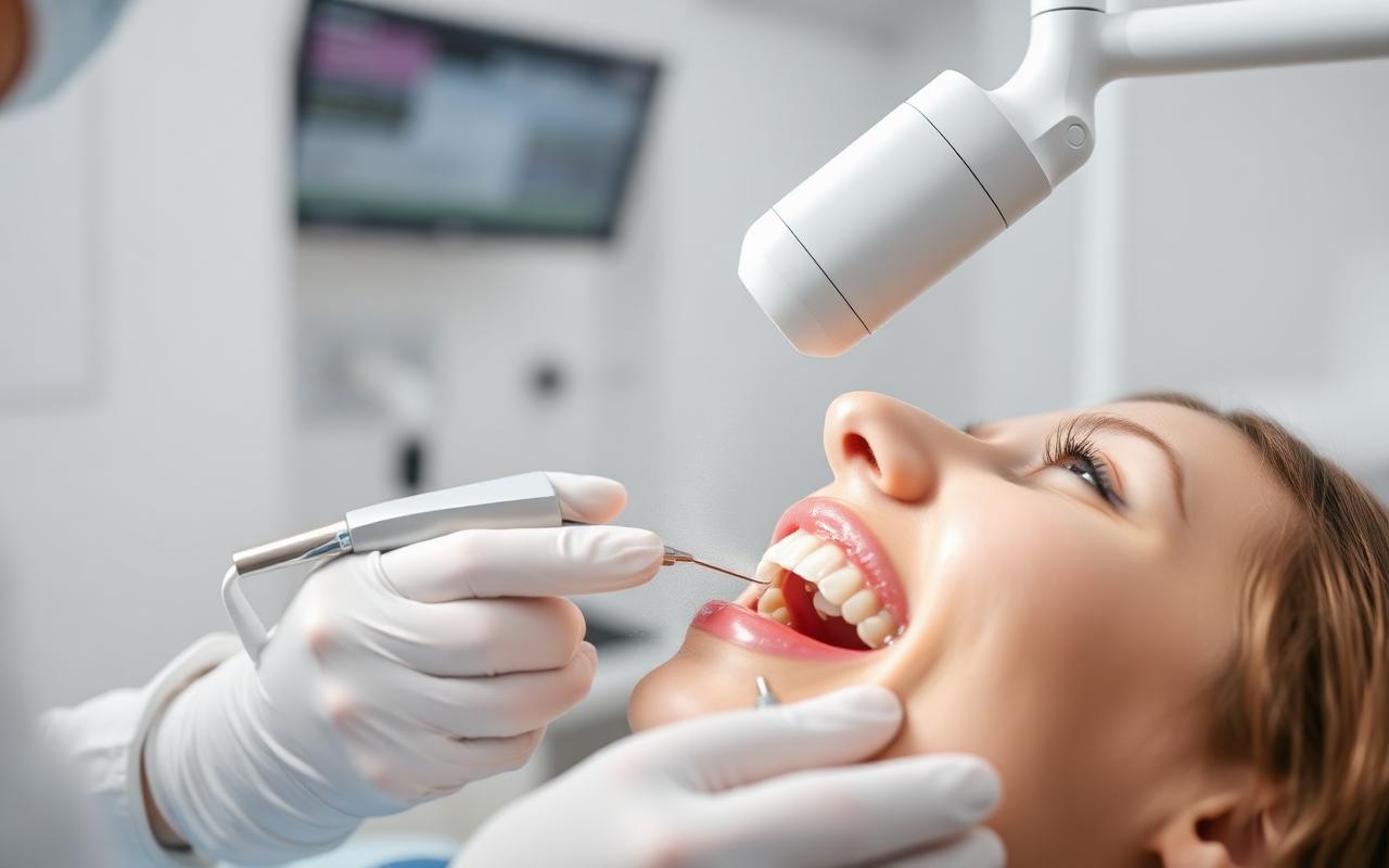 moderné AirFlow čistenie zubov v dentálnej ambulancii v Košiciach